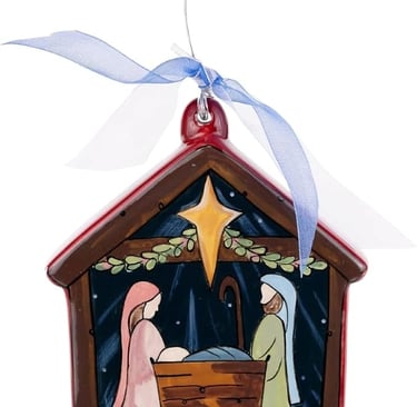 Glory Haus Oh Night Divine Nativity Puff Ornament