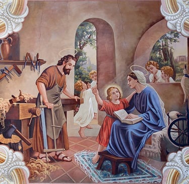 Holy Family in family setting