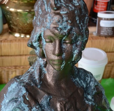 Inconsistent patina might indicate touchup or fake