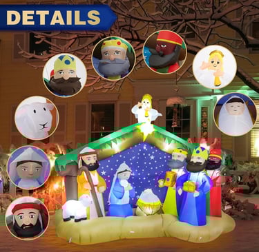 Inflatable outdoor Nativity display