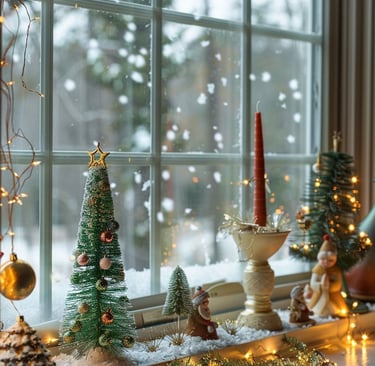 Nativity displayed on window sill