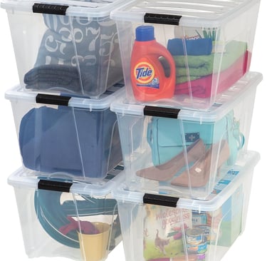 Large clear bins