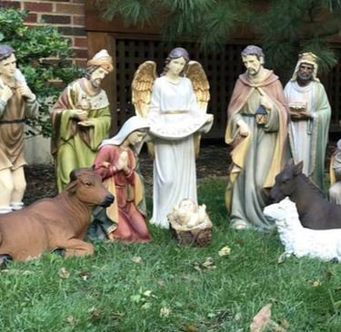 Traditional outdoor Nativity set