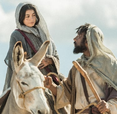 Mary and Joseph travelling