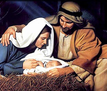 Holy Family in stable