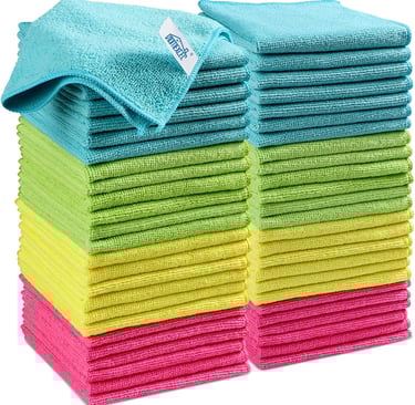 Set of washable microfiber cloths