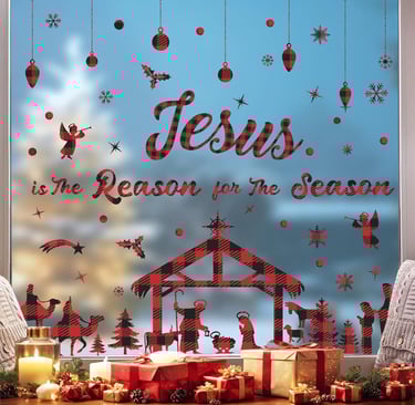 Popular Nativity window cling