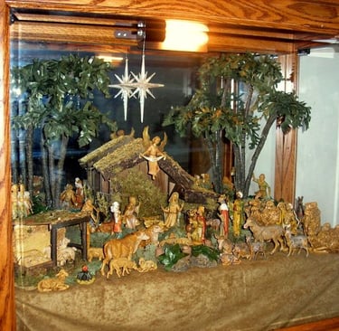 Nativity in display case