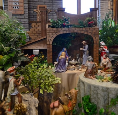 Nativity scene containing elephant