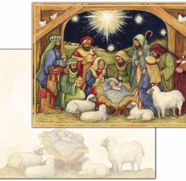 Card showing Nativity scene 