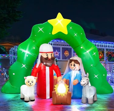 outdoor inflatable Holy Family display