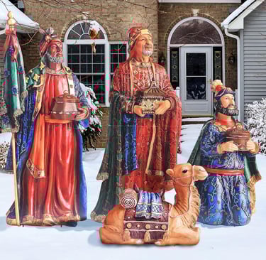 Outdoor Wise Men set with camel