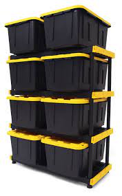 racking system storing multiple totes