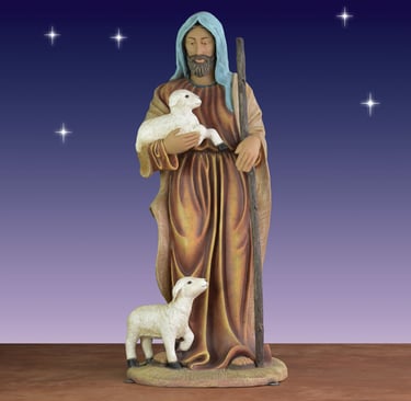 Shepherd with sheep