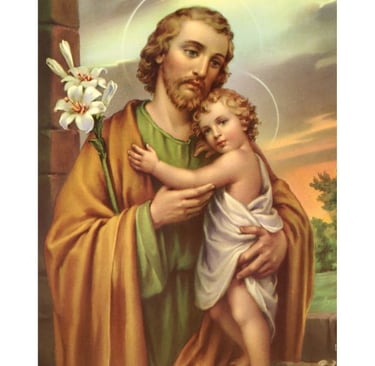 Joseph holding Jesus