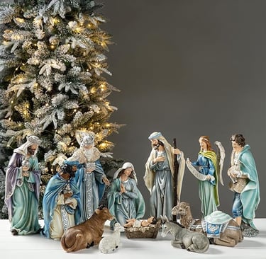 Traditional Nativity figures