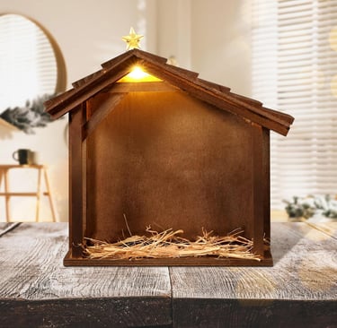 Nativity stable with LED lighting