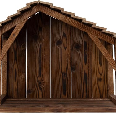 Wooden stable for Nativity scene