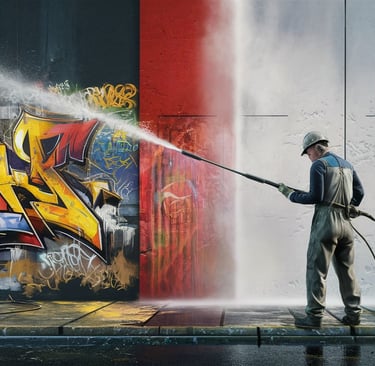 Limpieza de grafitis en Málaga con sistema de agua a presión- SIN GRAFFITIS