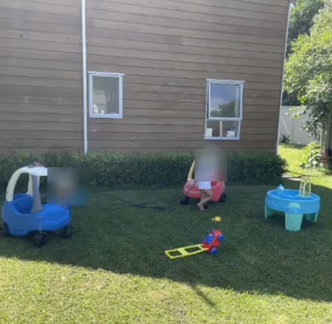 My kids playing with toys from the toy library in New Zealand (2024)
