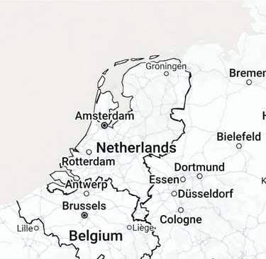 Maps of Nethelands with cities and countries around it