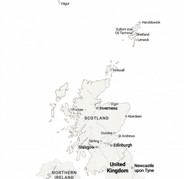 map of Scotland and cities 