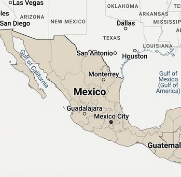 Map of Mexico and cities