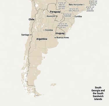 Map of Argentine and surrounding countries