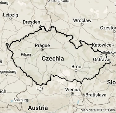 Map of Czechia 