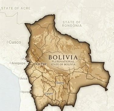 Image of Outline of Bolivia in Beige colours