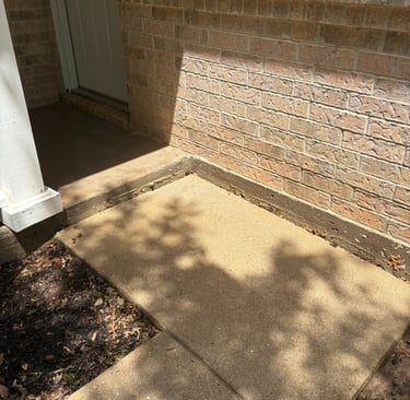 After picture of landing/sidewalk that Stony Valley cleaned in Krum Texas.