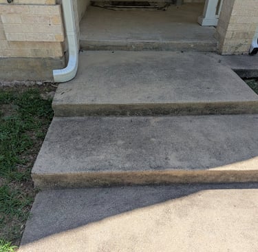 Before picture of steps with Algae build up in Krum Texas