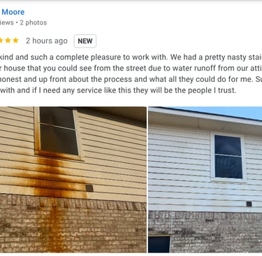 A nice google review for Rust Removal - Very kind and such a complete pleasure to work with.