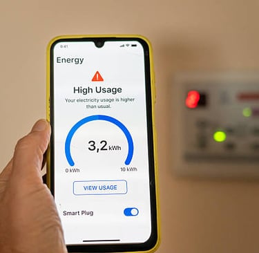 Electrician using TradeCert EICR app for inspection