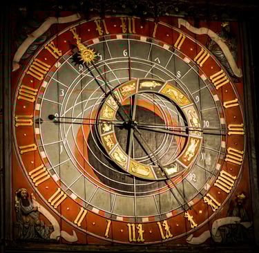 astronomical clock with zodiac signs from Lund kathedral in Sweden
