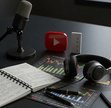 a microphone and headphones on a desk