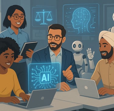 people collaborating with AI