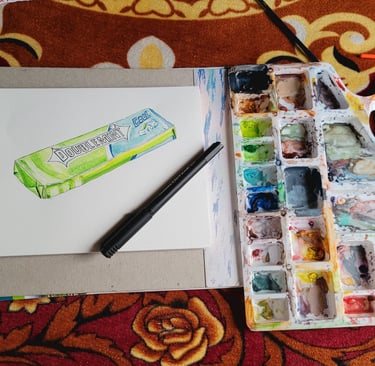 Watercolour painting in my A5 sketchbook