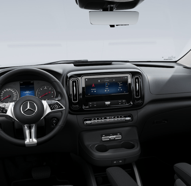 Photo de l'intérieur du volant et tableau de bord