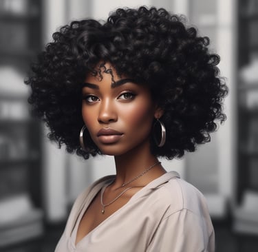 Four bundles of straight, orange hair extensions lying on a white, fluffy surface. Surrounding the hair are natural elements including pine cones, twigs, and a woven decorative ball, creating an organic, rustic atmosphere.