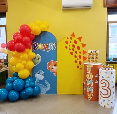 Allestimento per festa di compleanno bimbo di tre anni