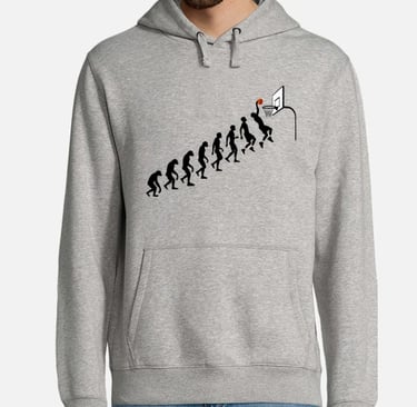 a man in a hoodie with a basketball player on it