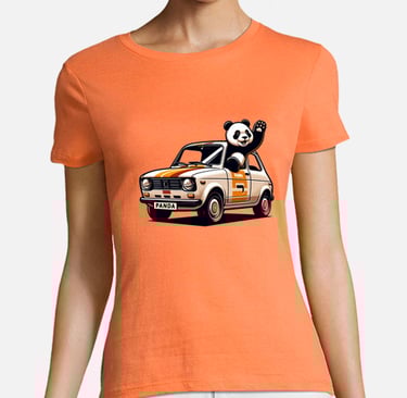 a woman in a panda bear shirt with a panda bear on it