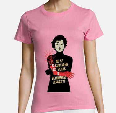 a woman wearing a pink shirt with a red scarf and a black shirt