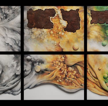 "One, Two, Three" Colored Pencil on Hydrostone $550