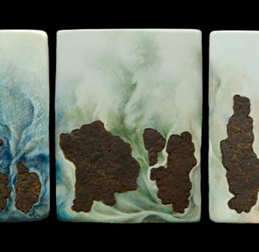 "Multiples of Three" Colored Pencil on Hydrostone $450