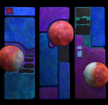 "Blood Moon" Colored Pencil on Hydrostone $750