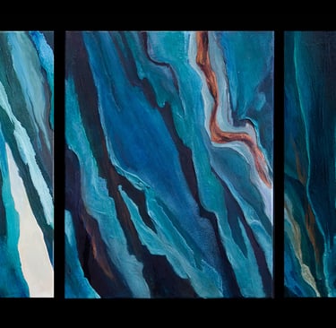 "Blue Runoff" Acrylic and Geon 90 $875