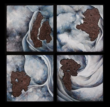 "Continental Drift" Colored Pencil on Hydrostone $450