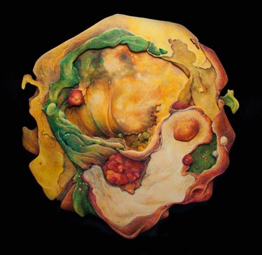 "Didn't See That Coming" Colored Pencil on Hydrostone $750